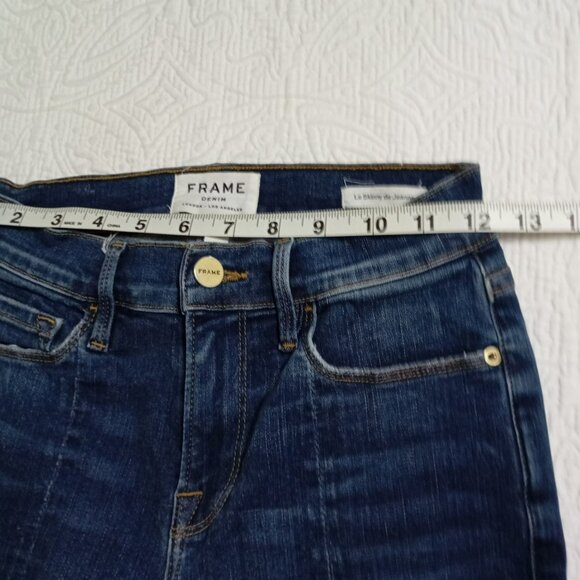 Frame Le Skinny De Jeanne Mid-Rise Jeans With Ankle Zippers Size 26 Womens - Picture 12 of 12